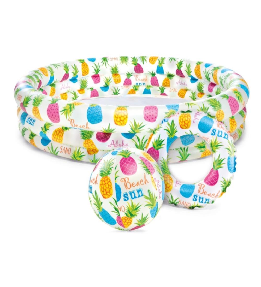 PISCINA INFLABLE 248 LITROS + PELOTA Y SALVAVIDAS INTEX